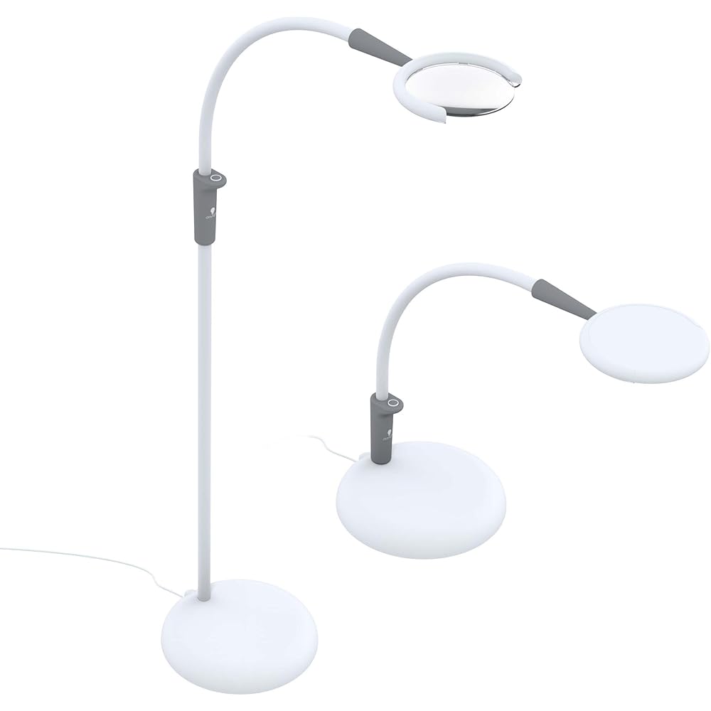 Daylight Company - Magnificent Pro - Magnifying lamp, Bright 6,000K Daylight LEDs, CRI 95+, 3 in 1 Lamp, 1.75X semi-Rimless Lens, Lumens: 600, White : Tools & Home Improvement