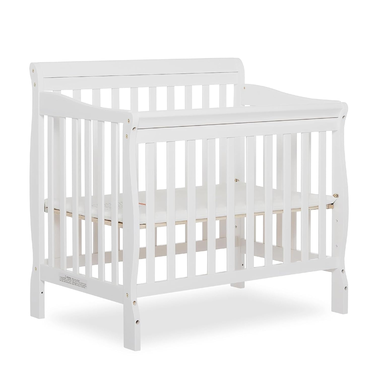 : Dream On Me Aden 4-in-1 Convertible Mini Baby Crib in White, GreenGuard Gold & JPMA, Sustainable Pinewood, Non-Toxic Finish, 3-Levels, Converts to Mini Day & Twin-Size Bed (Rail Sold Separately) : Baby