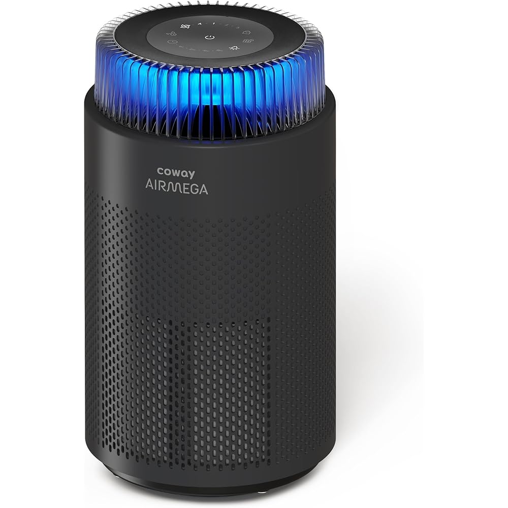 COWAY Air Purifiers for Bedroom Home up to 810 ft², True HEPA Filter for Smoke, Allergies, Pet Dander, Odor, AQI Monitor, Auto&Sleep Mode, Timer, Filter Indicator, Night Light, 3yr Warranty, 100 Black : Home & Kitchen