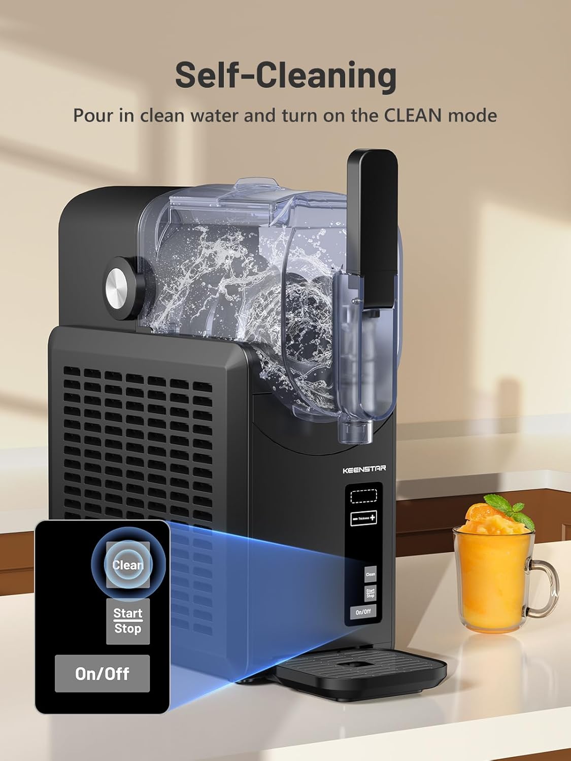 KEENSTAR 88oz Slushie Machine, Slushy Machine for Home with 5 Preset Programs, No Ice Needed, Frozen Drink Maker with Self-Cleaning for Frozen Margaritas, Frappés, Milkshake & More : Industrial & Scientific