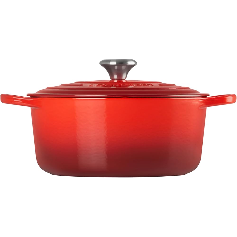 Le Creuset Enameled Cast Iron Signature Round Dutch Oven, 5.5 qt., Cerise: Home & Kitchen