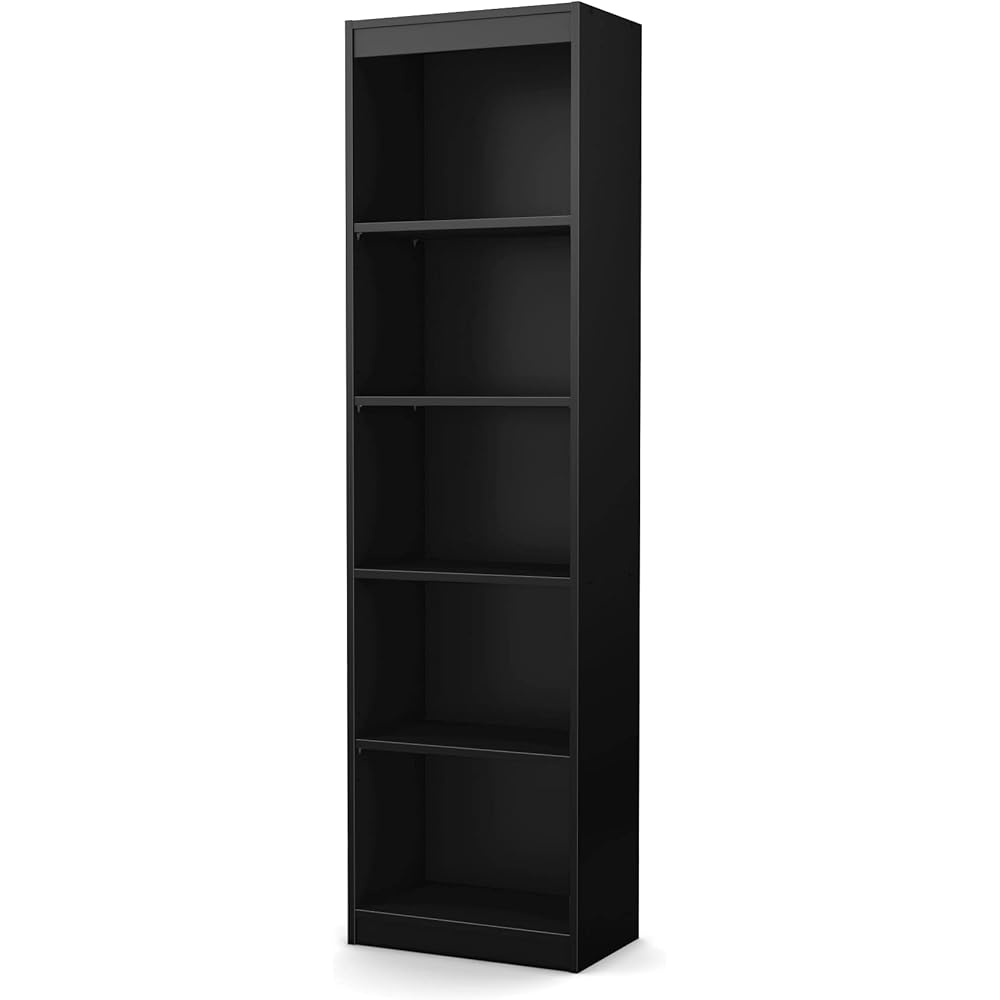 South Shore Axess 5-Shelf Narrow Bookcase, Pure Black, 7270758 : Home & Kitchen
