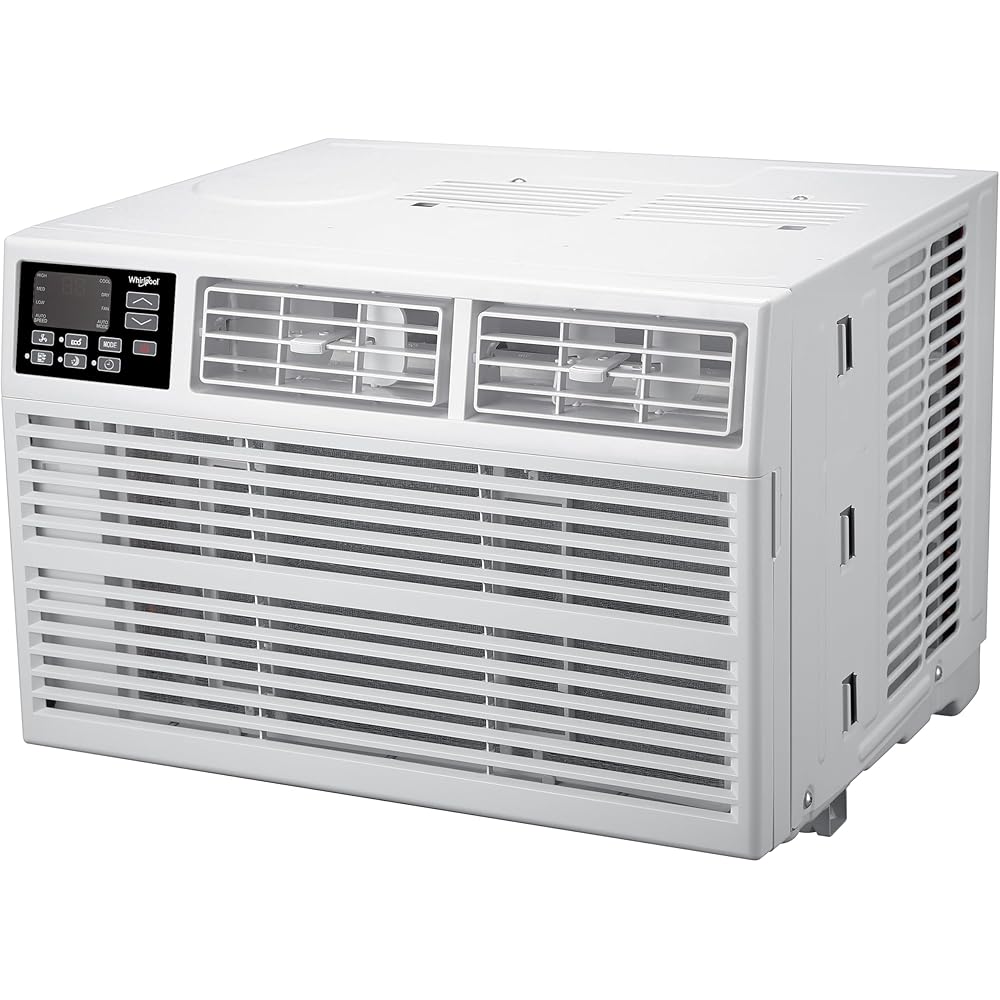 Whirlpool WHAW242CW 24,000 BTU Air Conditioner with Dehumidifier, 230V, Window AC for Extra Large 1500 Sq. Ft, Bedroom, Living Room, or Apartment, with Remote, 3 Speeds, and 24H Timer, Bright White : Home & Kitchen
