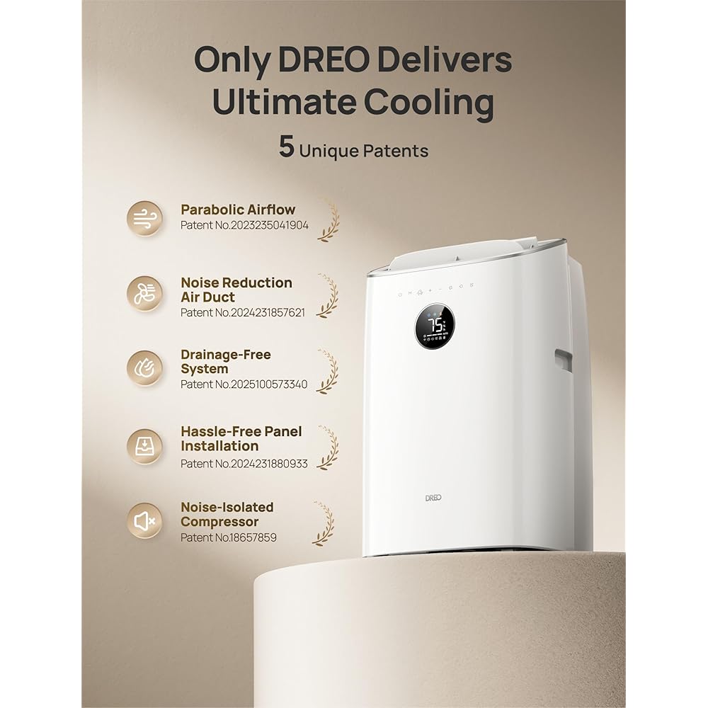 Dreo Portable Air Conditioners, 12000 BTU ASHRAE (8000 BTU DOE) Smart AC Unit for Room with Drainage-free Cooling, APP/Voice/Remote, Fan & Dehumidifier, Quiet Standing AC for Bedroom, AC515S New : Home & Kitchen