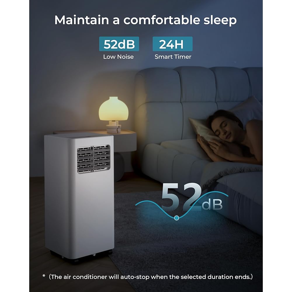 EUHOMY 10000 Btu Portable Air Conditioners, 4 in 1 Portable AC with Cool, Dry, Fan, Sleep Modes, Room Air Conditioners with 52dB & 24H Timer, with Remote, for Bedroom, Rooms, Apartment up to 450 Sq.Ft : Home & Kitchen