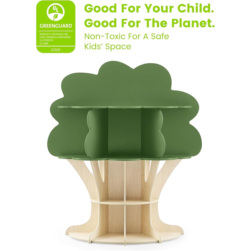 Delta Children Tree Bookcase - Greenguard Gold Certified, Fern Green/Crafted Natural : Home & Kitchen