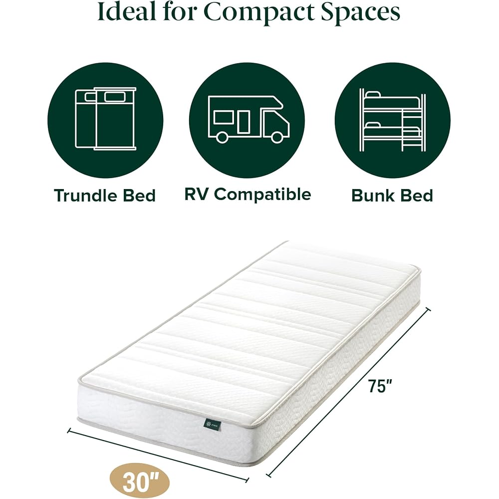 ZINUS 6 Inch Foam and Spring Hybrid Mattress, 75
