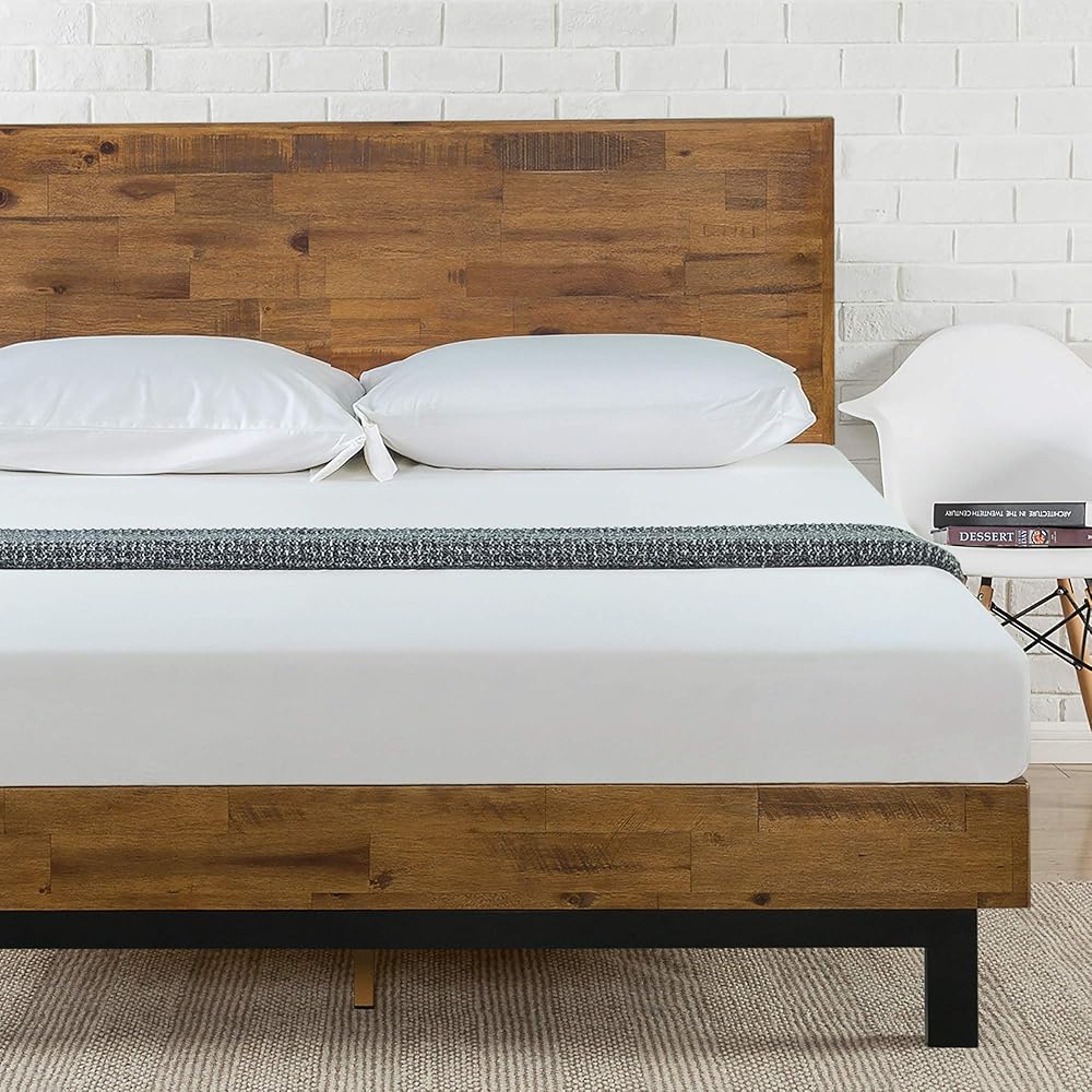 ZINUS Tricia Wood Platform Bed Frame with Adjustable Headboard, Wood Slat Support with No Box Spring Needed, Easy Assembly, King : Home & Kitchen