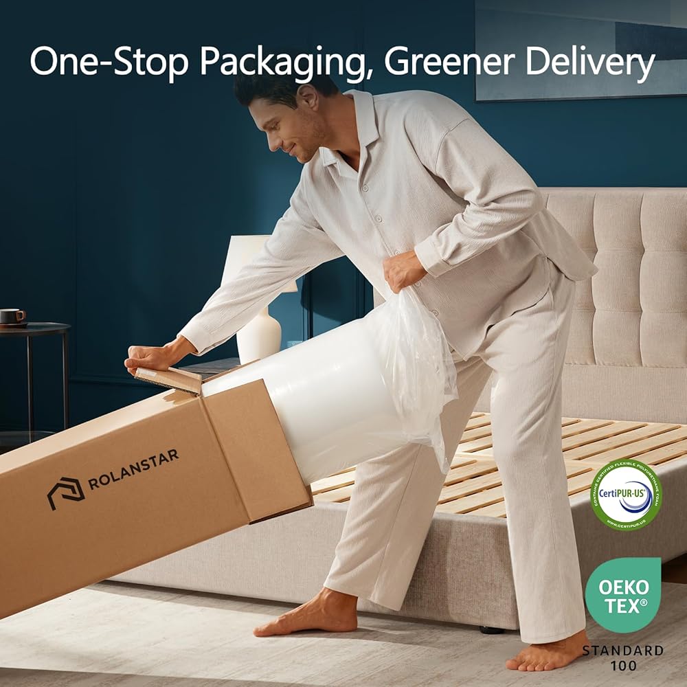 Rolanstar Full Size Mattress, 6 Inch Gel Memory Foam Mattress in a Box, Gel Infused, Fiberglass Free, Medium Firm Mattresses, CertiPUR-US Certified, Breathable & Pressure Relief, White : Home & Kitchen