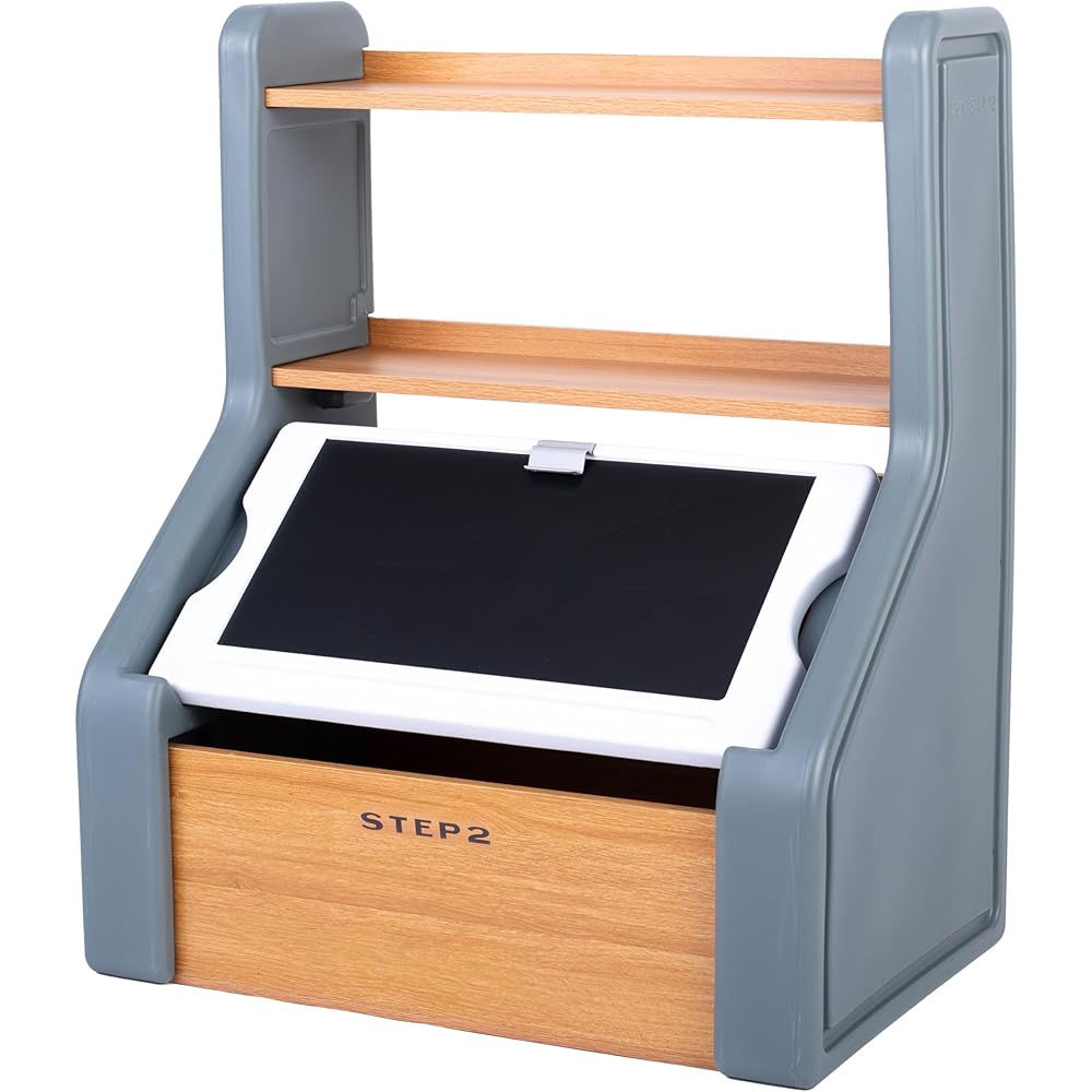 Step2 Harmony Toy Storage Box, Kids Toy Storage Bin with Chalkboard Lid, Easel & Toy Organizer in One, Made of Durable Plastic, For Toddlers 2+ Years Old, Sage Gray : Everything Else