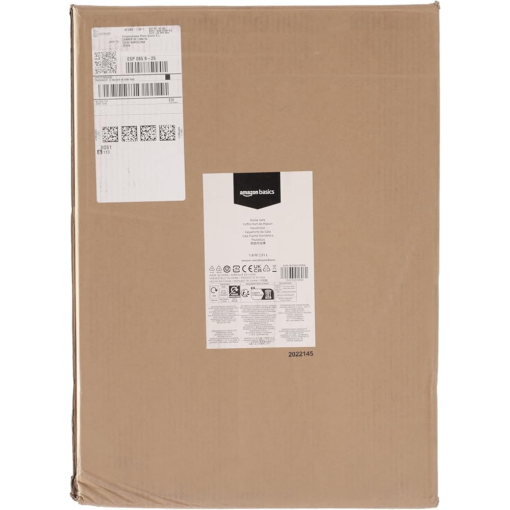 Amazon Basics Steel Home Security Electronic Safe with Programmable Keypad Lock for Documents, Jewelry, Valuables, 1.8 Cubic Feet, Black, 13.8