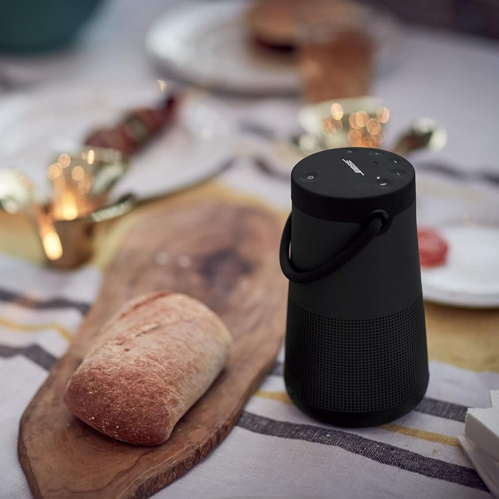 Bose SoundLink Revolve+ (Series II) Bluetooth Speaker, Portable Speaker with Microphone, Wireless and Water Resistant with 360 Degree Sound, Long Lasting Battery and Handle, Black