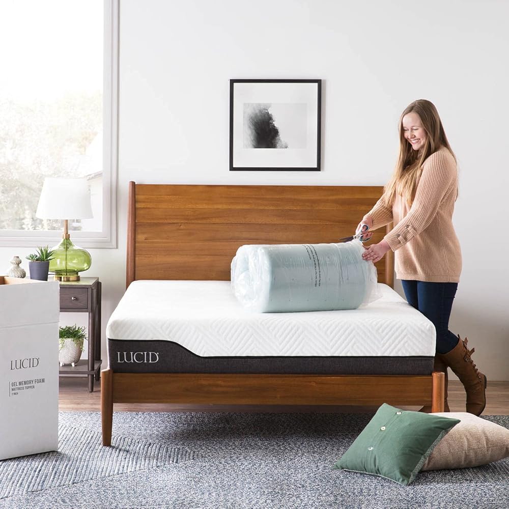 LUCID 3-inch Ventilated Gel Memory Foam Mattress Topper - King : Home & Kitchen