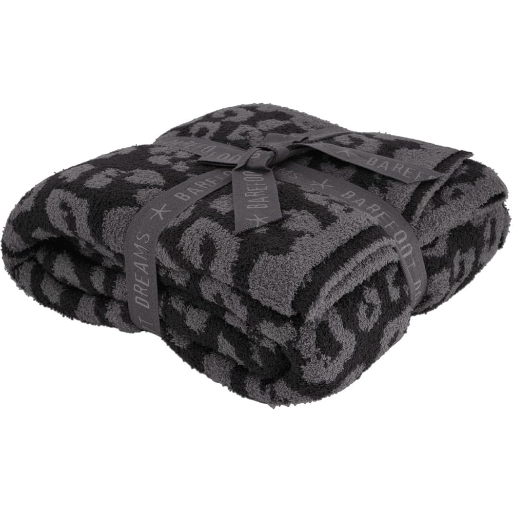 Barefoot Dreams CozyChic Barefoot in The Wild Throw One Size,Leopard/Graphite/Carbon,B563 : Home & Kitchen
