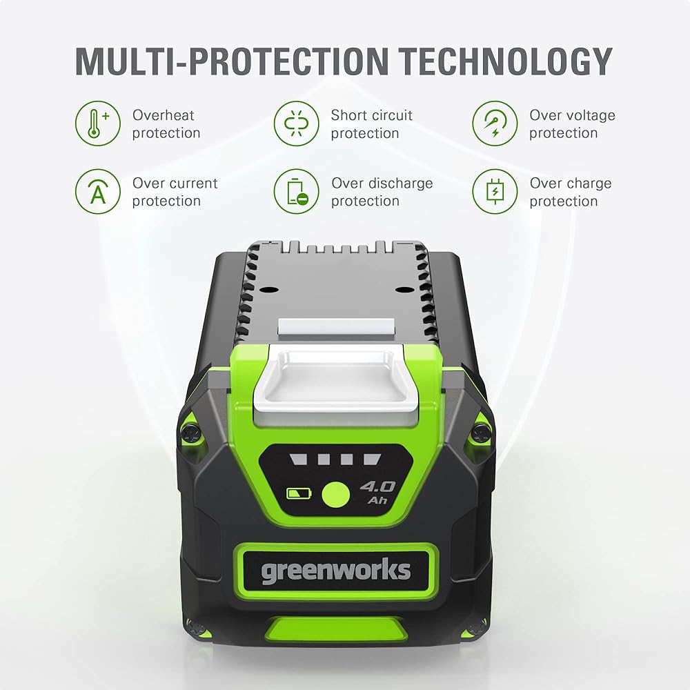 Greenworks 40V 4.0Ah Lithium-Ion Battery (Genuine Greenworks Battery / 75+ Compatible Tools) : Patio, Lawn & Garden