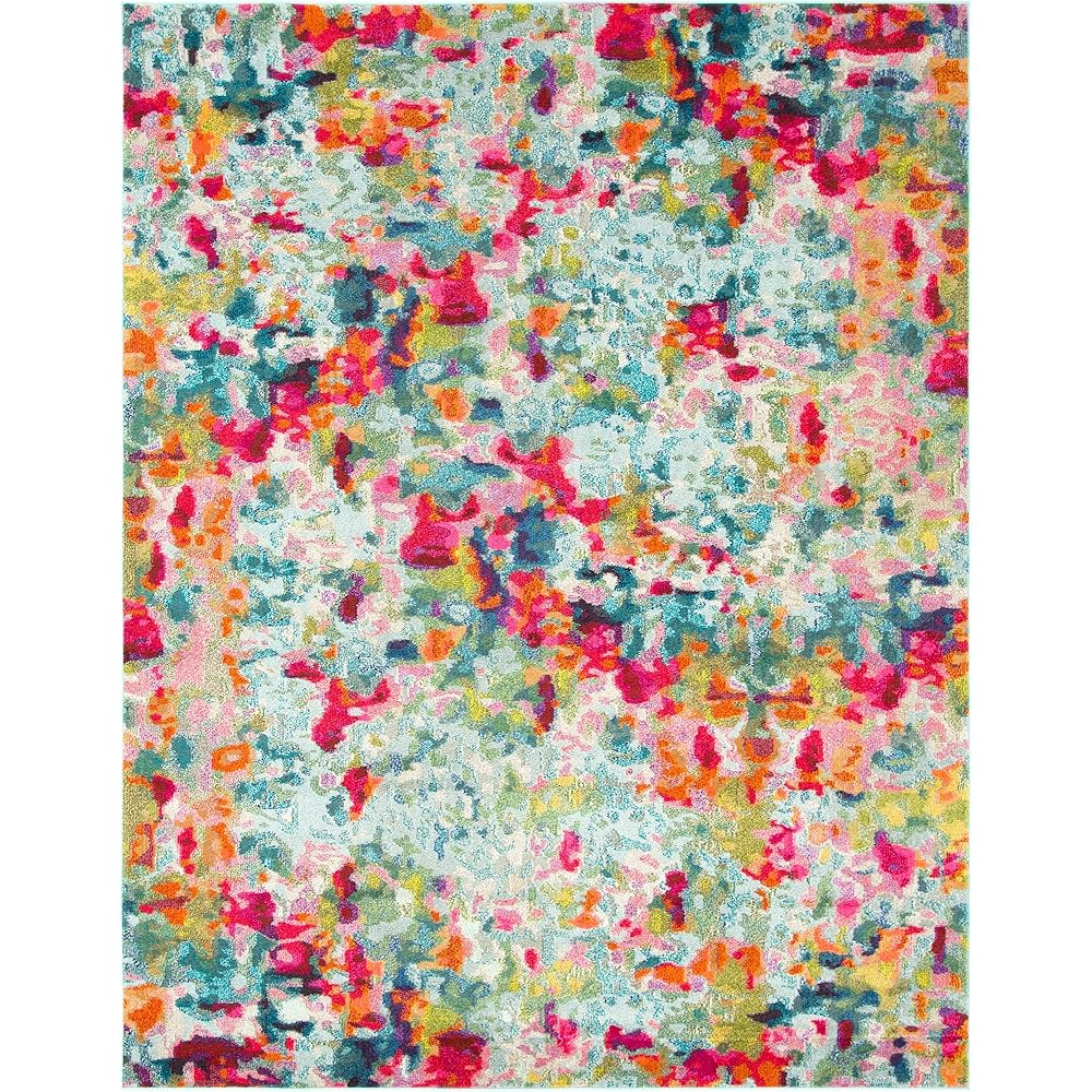 Unique Loom Chromatic Collection Area Rug - Champagne (8' x 10' Rectangle, Multi/ Blue) : Home & Kitchen