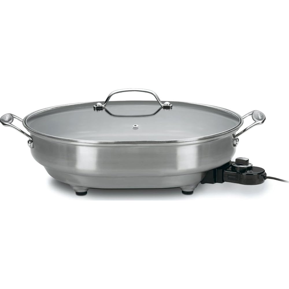 Cuisinart CSK-150 1500-Watt Nonstick Oval Electric Skillet,Brushed Stainless 18 IN: Home & Kitchen