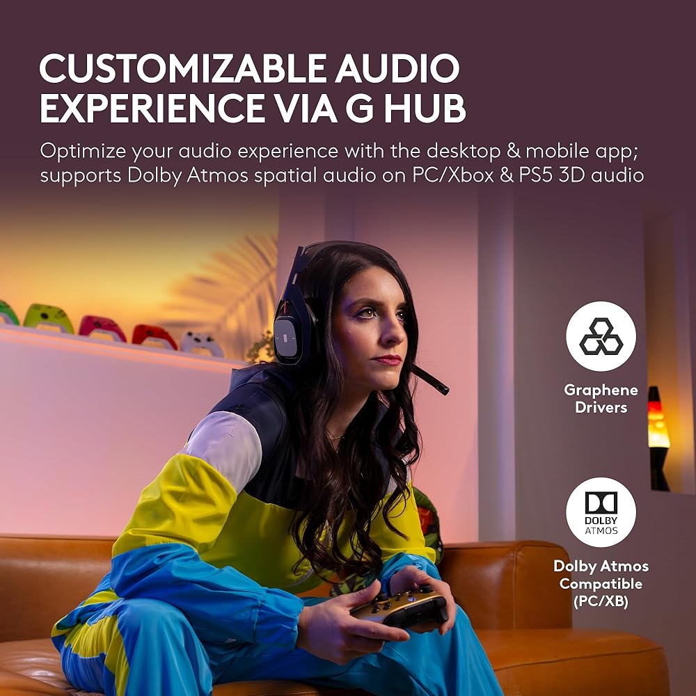 Logitech G Astro A50 Omni-Platform Wireless Gaming Headset + Base Station for PS5, Xbox, PC: PLAYSYNC Audio Switcher, <16 bit/48kHz (Console), <24 bit/48 kHz (PC), 24hr Battery, 2.4GHz & BT - Black : Video Games