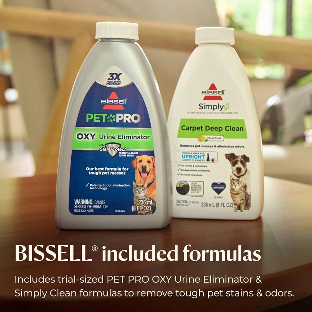 BISSELL Revolution HydroSteam Pet Carpet Cleaner, Upright Deep Cleaner, HydroSteam Technology, 2-in-1 Pet Upholstery Tool & Formulas Included, 3432