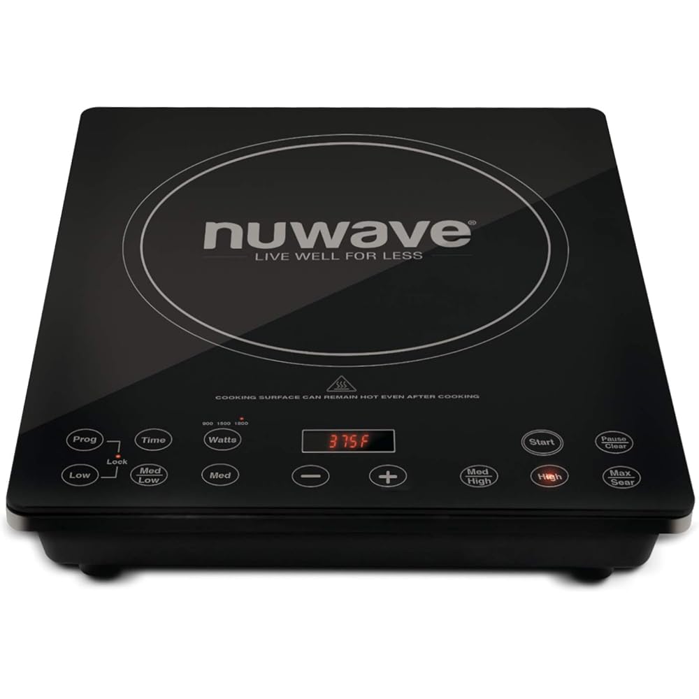 Nuwave Pro Chef Induction Cooktop, NSF-Certified, Commercial-Grade, Portable, Powerful 1800W, Large 8” Heating Coil, 94 Temp Settings 100°F - 575°F in 5°F, Shatter-Proof Ceramic Glass Surface : Appliances