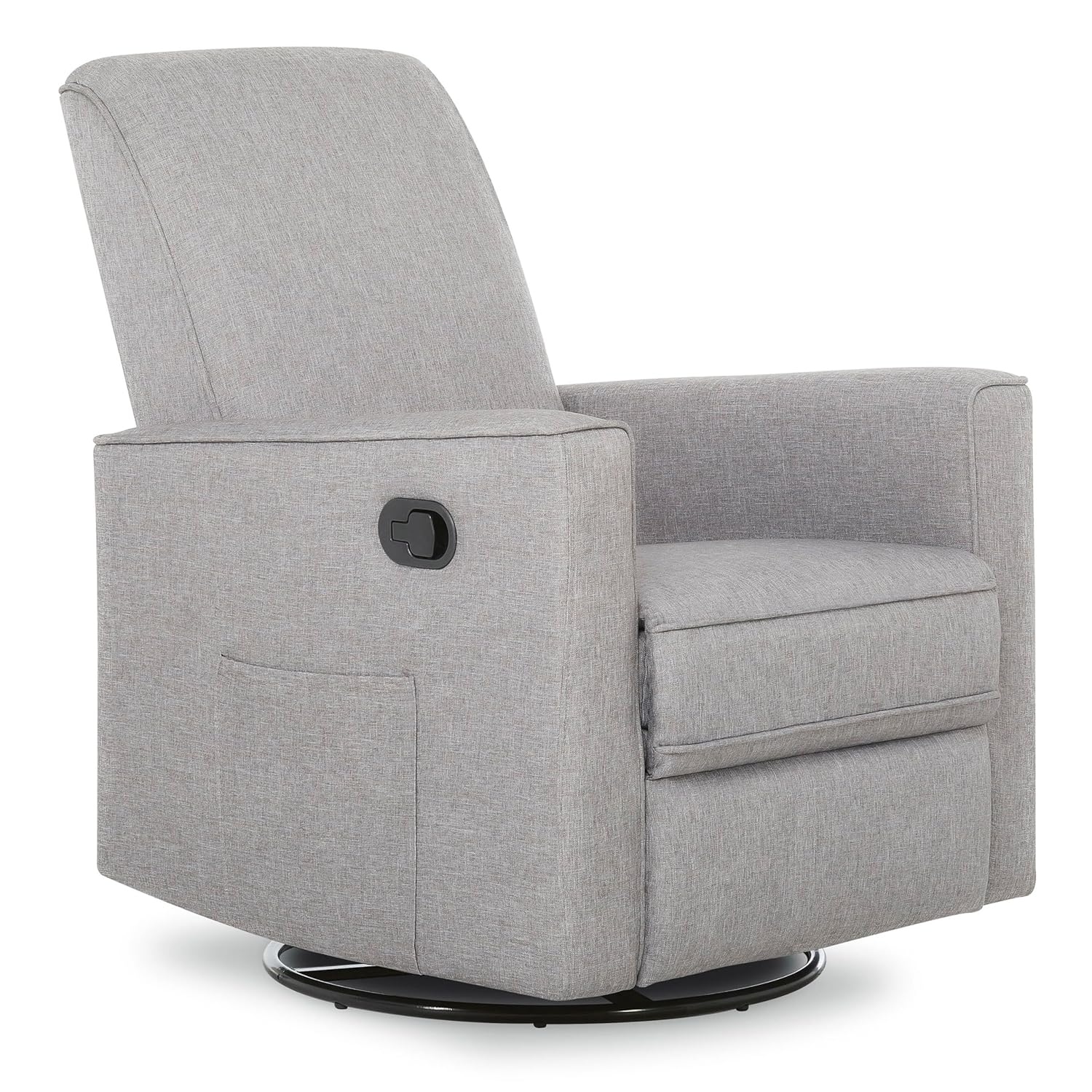 Evolur Raleigh Glider in Light Grey, Upholstered Plush Seating 360掳 Swivel Glider Rocking Chair, FSC Certified, Greenguard Gold & JPMA Certified Nursery Glider Recliner