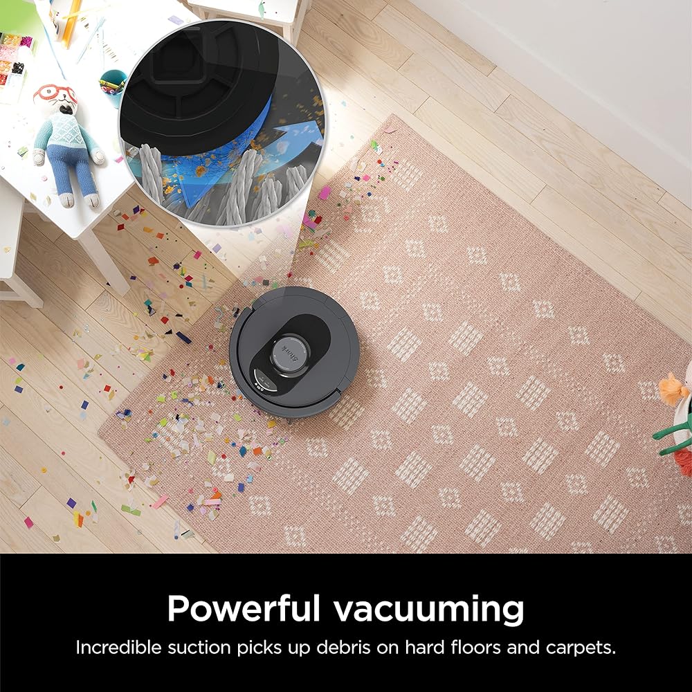 - Shark AV2501S AI Ultra Robot Vacuum, with Matrix Clean, Home Mapping, 30-Day Capacity HEPA Bagless Self Empty Base, Perfect for Pet Hair, Wifi, Dark Grey