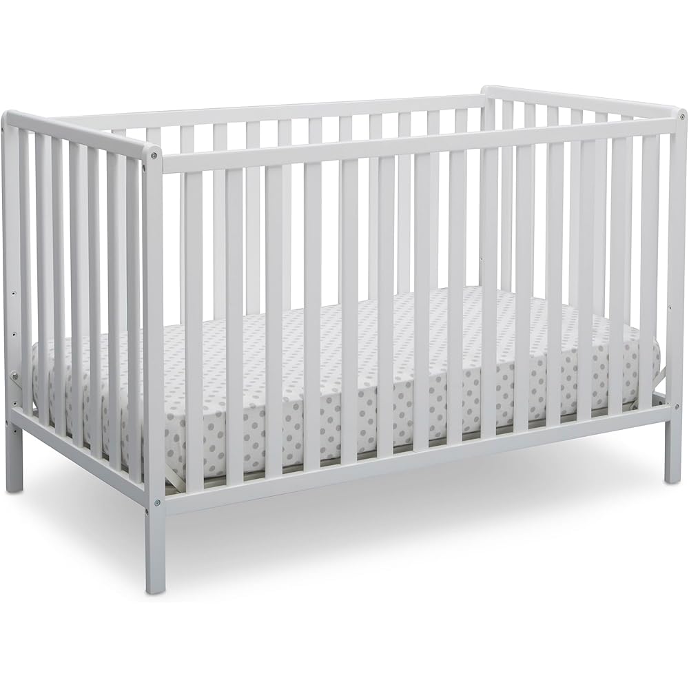 Delta Children Heartland 4-in-1 Convertible Crib - Greenguard Gold Certified, Bianca White : Baby