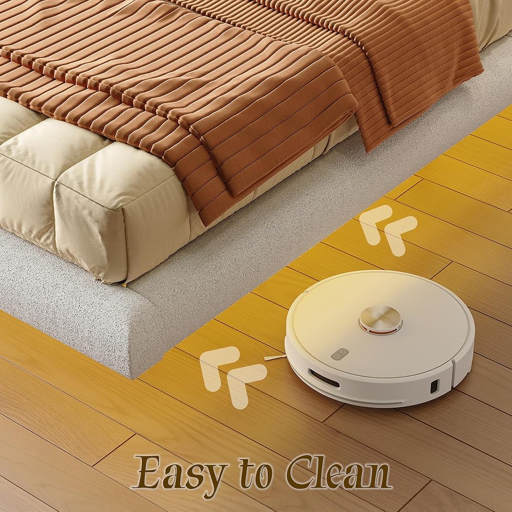 LIKIMIO Twin Bed Frames with LED Light, Floating Bed Frame with Upholstered Headboard, Solid Wooden Slats Support, No Box Spring Needed, White : Home & Kitchen