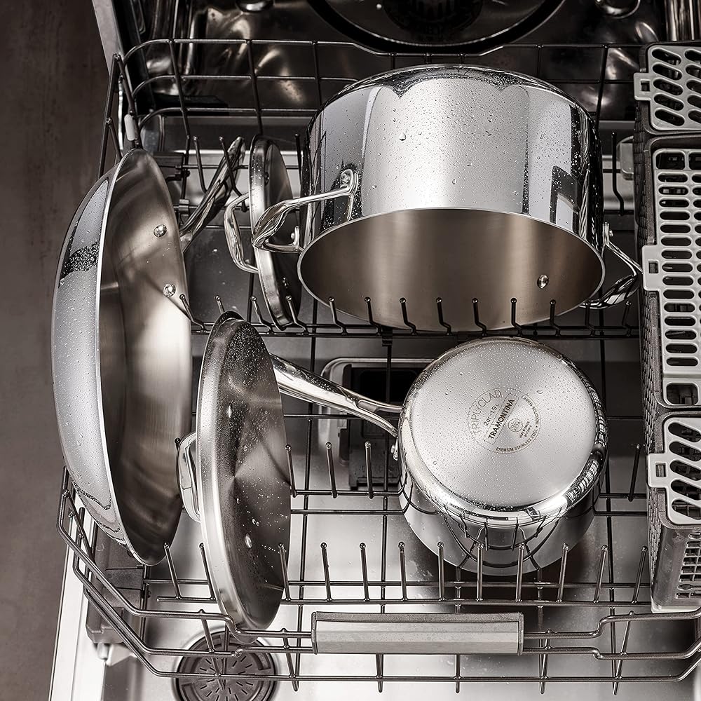Tramontina Signature Tri-Ply Clad Stainless Steel 12-Piece Cookware Set with Lids, Pots and Pans Kitchen Set, Induction-Ready, Dishwasher-Safe, NSF-Certified, Made in Brazil: Home & Kitchen