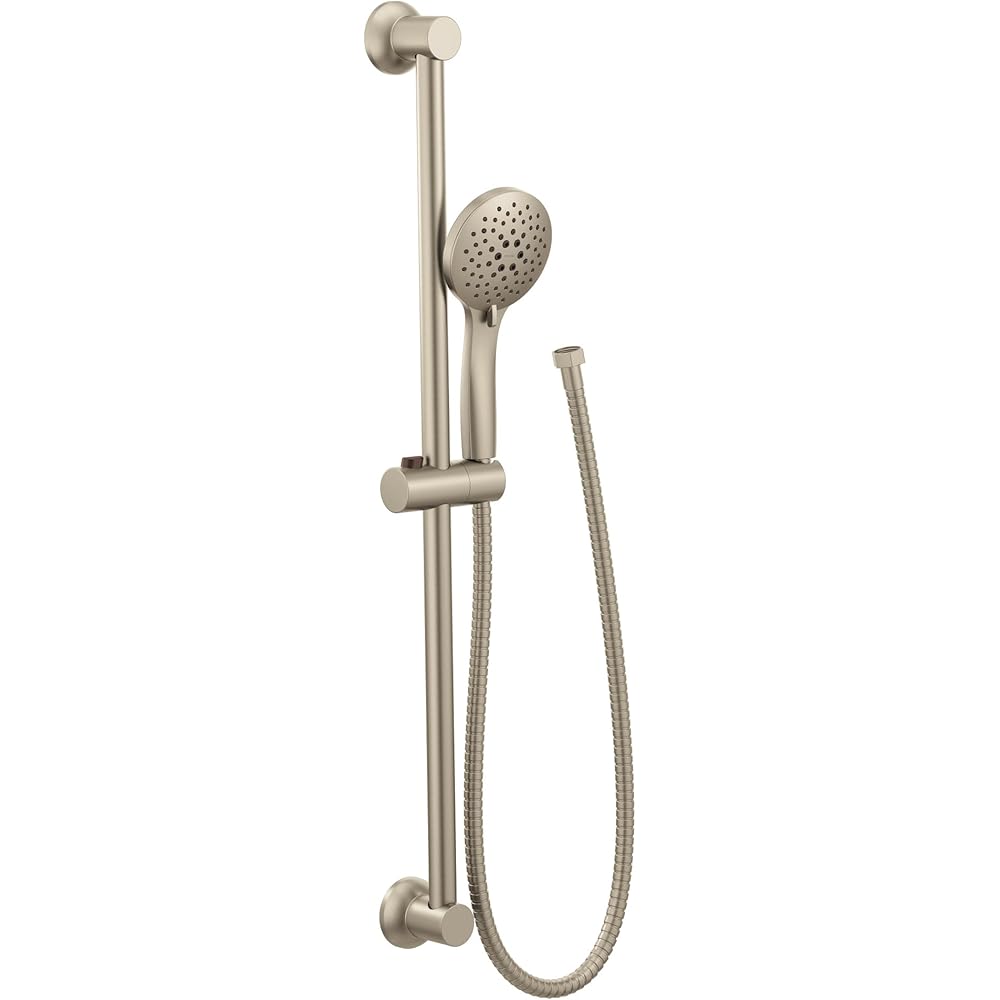 Moen Brushed Nickel Eco-Performance 5-Function Handheld Removable Shower Head, Adjustable 30-Inch Slide Bar and 69-Inch Long Hose, 3558EPBN -