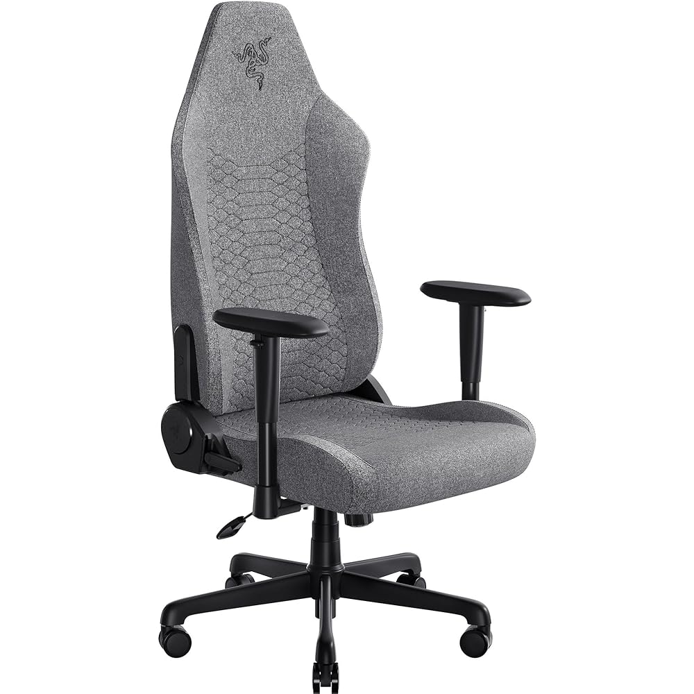 Razer Iskur V2 X Ergonomic Gaming Chair: Built-in Lumbar Support - Widened Seat - High Density Foam Cushions - Adjustable 152 Degree Recline - 2D Armrests - Plush Fabric Finish - Light Gray Edition