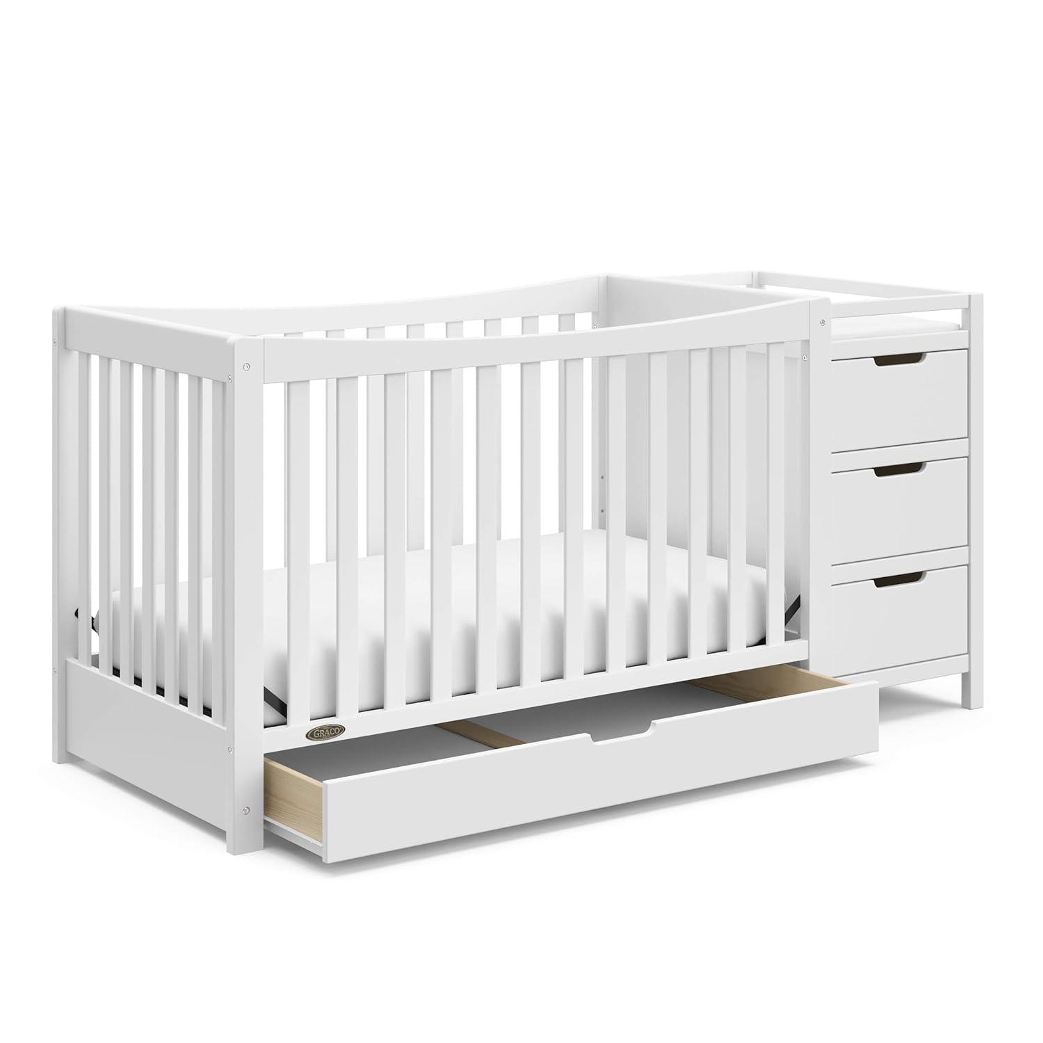 : Graco Remi All-in-One Convertible Crib & Changer (White) 鈥?GREENGUARD Gold Certified, Fits Standard Crib Mattress, Converts to Toddler Bed and Full Bed, 4 Adjustable Mattress Heights : Baby