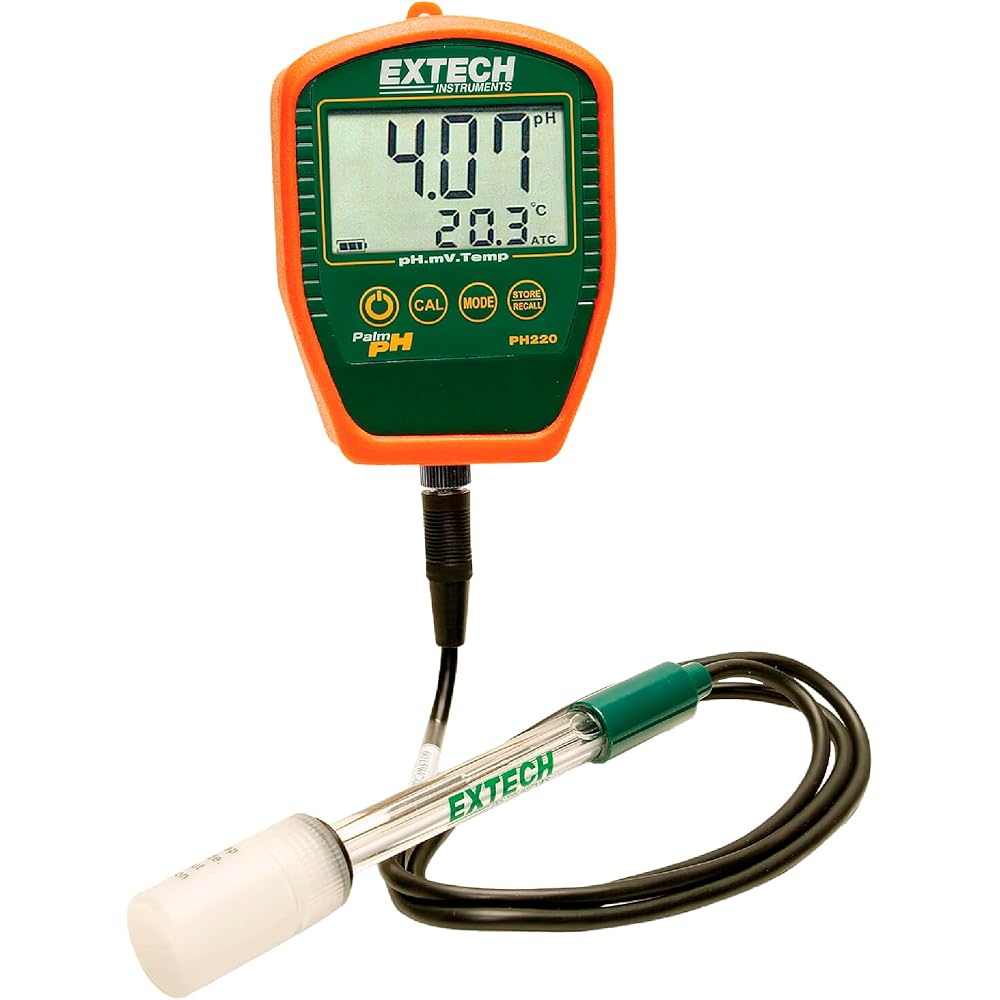 Extech PH220-C Waterproof Palm pH Meter with Cabled Electrode : Industrial & Scientific