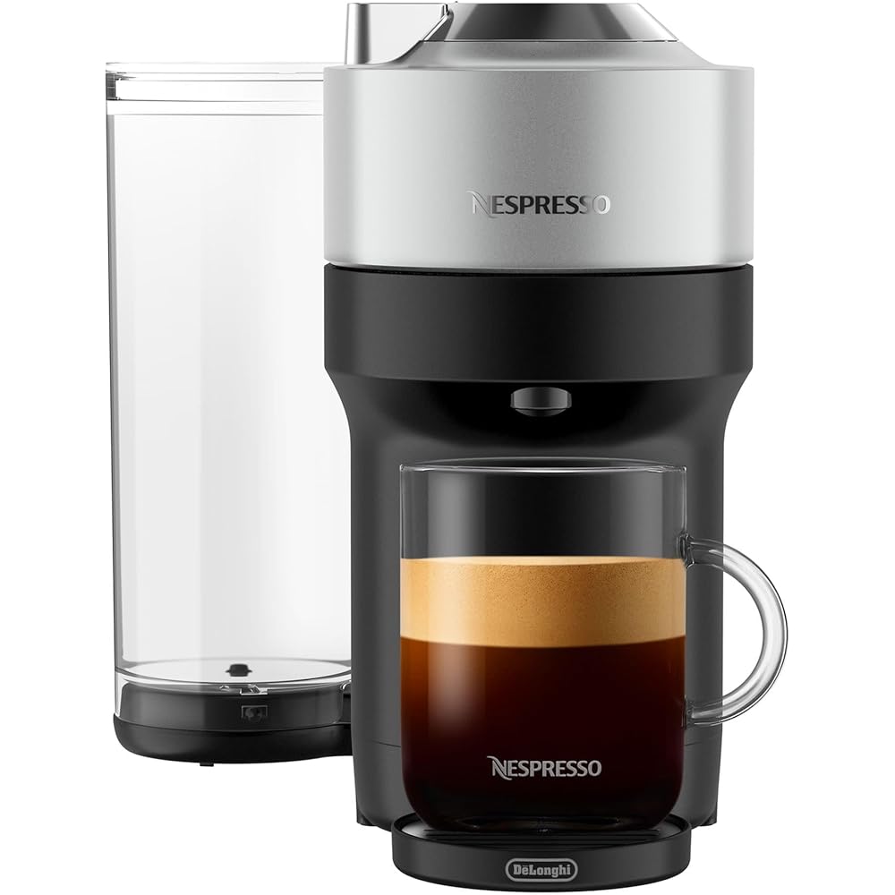 Nespresso Vertuo Pop+ Deluxe Coffee and Espresso Machine by De'Longhi, 120 Volts, Silver