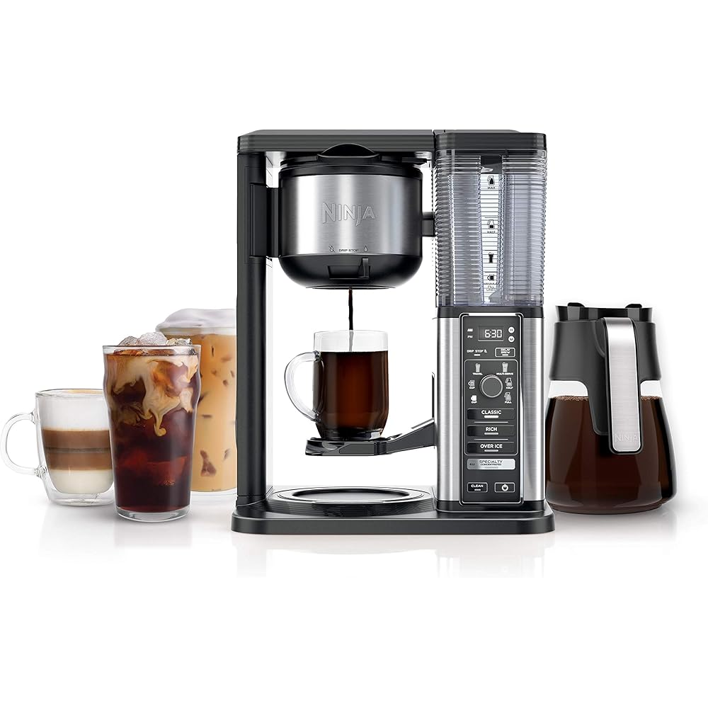Ninja Specialty Coffee Maker, Hot & Iced Coffee, 6 Brew Styles, 8 Sizes, Small Cup to Travel Mug, 10-Cup Carafe, Fold-Away Frother, Permanent Filter, Removable Reservoir, Black, CM401: Home & Kitchen
