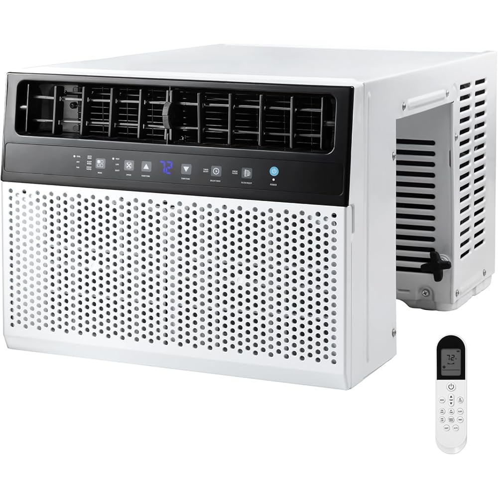 U-shaped Window Air Conditioner, 12000 BTU Window AC Unit Cools Up 550 Sq.ft, Saddle Air Conditioner Window Unit with Cooling, Dehumidifier and 3 Fan Speeds, 24-hour Timer, Installation Kit : Home & Kitchen