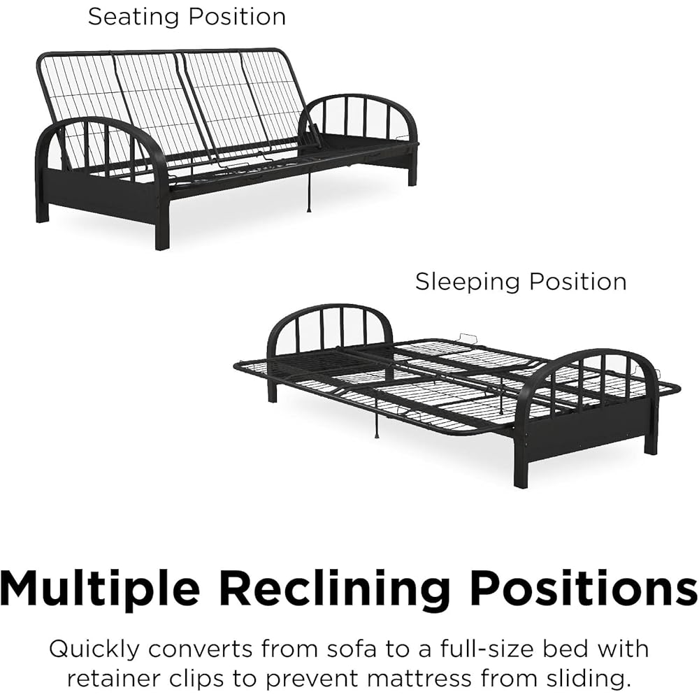 DHP Aiden Metal Futon Frame, Black : Home & Kitchen