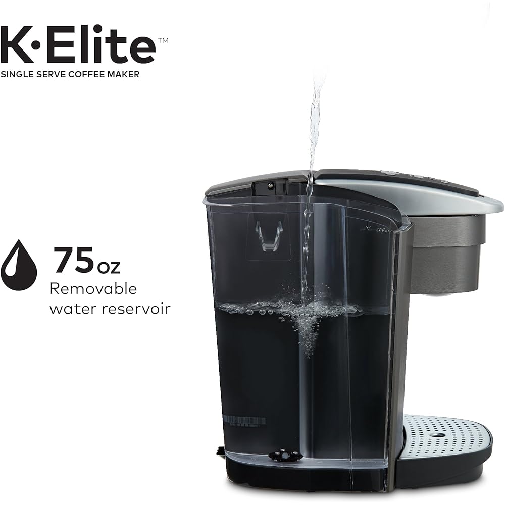 Keurig K-Elite Single Serve K-Cup Pod Coffee Maker, with Strength and Temperature Control, Iced Coffee Capability, 8 to 12oz Brew Size, Programmable, Brushed Slate: Home & Kitchen