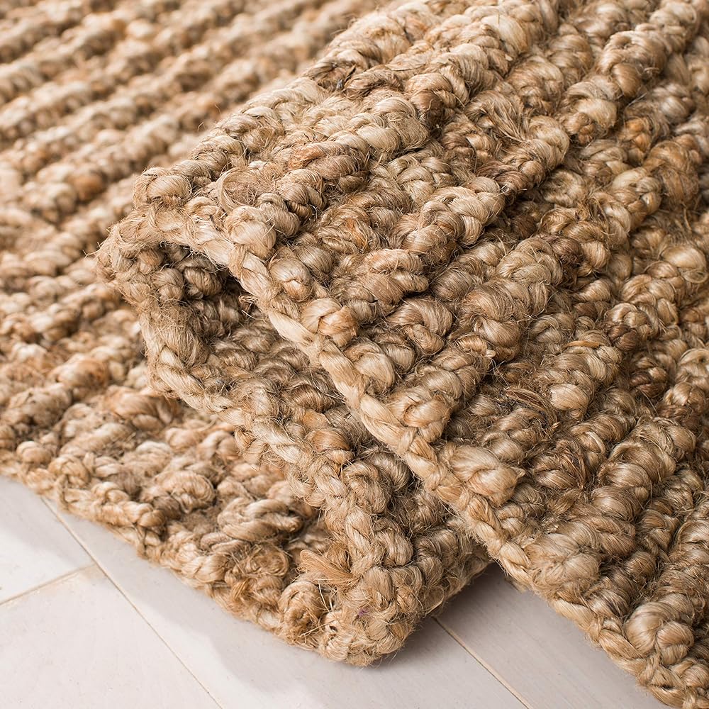 SAFAVIEH Natural Fiber Collection Area Rug - 9' x 12', Natural, Handmade Chunky Textured Jute 0.75-inch Thick, Ideal for High Traffic Areas in Living Room, Bedroom (NF447A) : Home & Kitchen