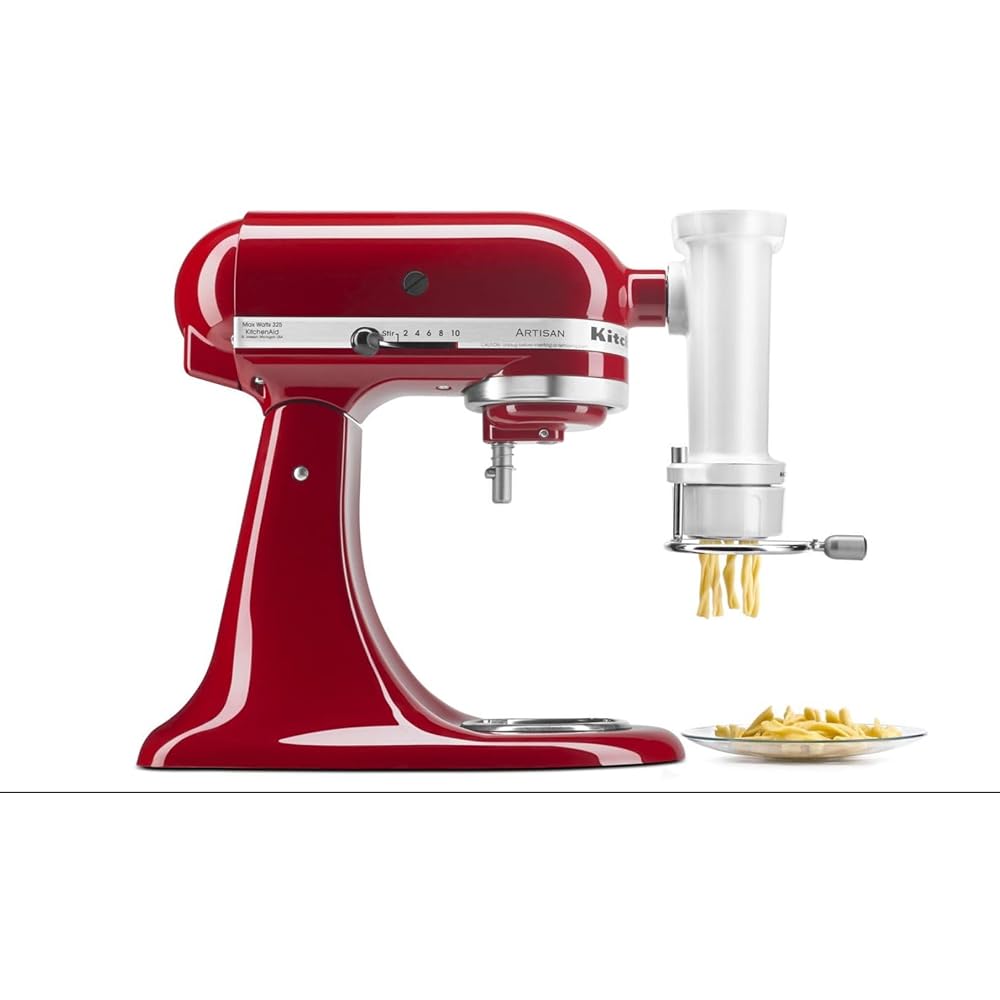 KitchenAid KSMPEXTA Gourmet Pasta Press Attachment with 6 Interchangeable Pasta Plates, White : Home & Kitchen
