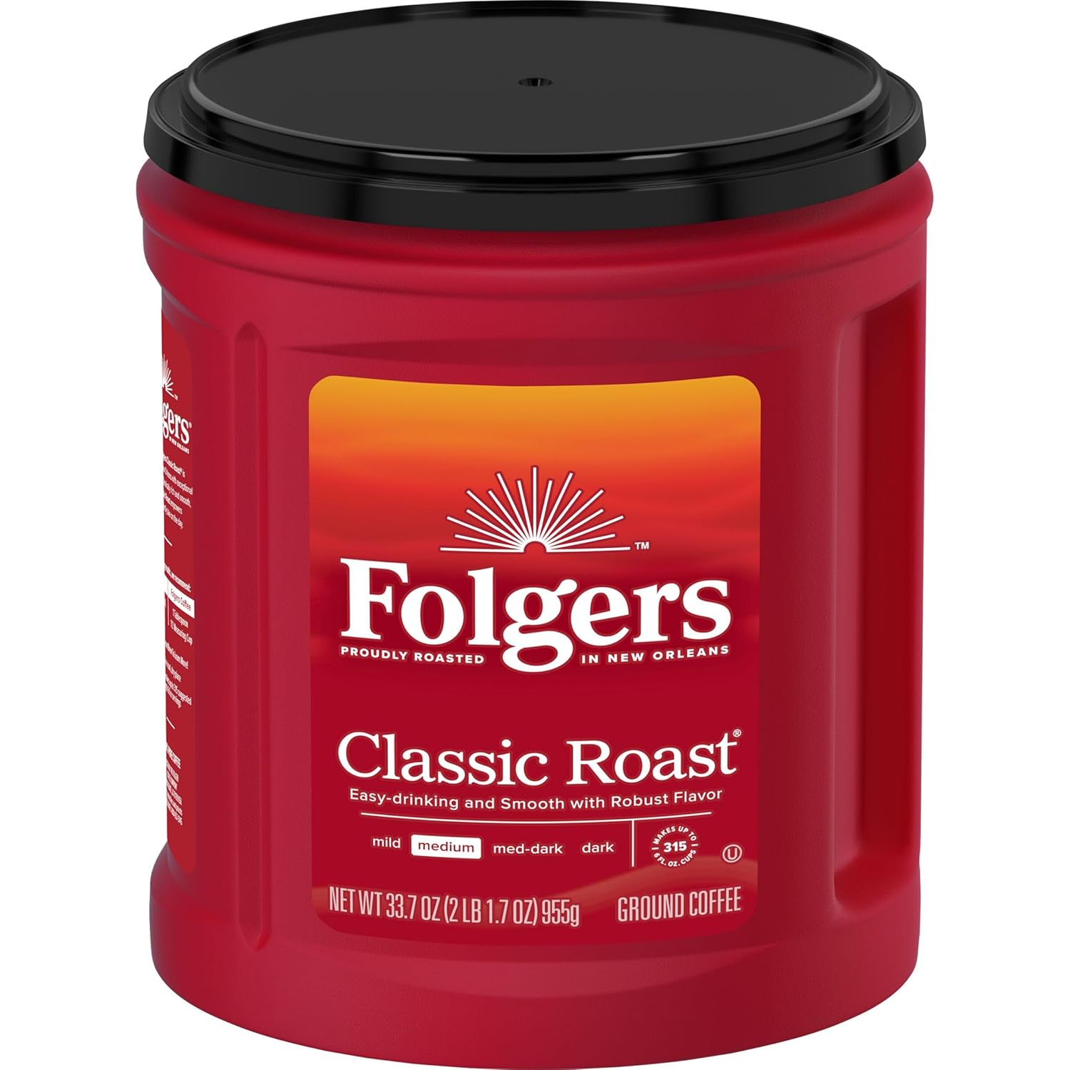 : Folgers Classic Roast Medium Roast Ground Coffee, 33.7 Ounces (Pack of 6) : Grocery & Gourmet Food
