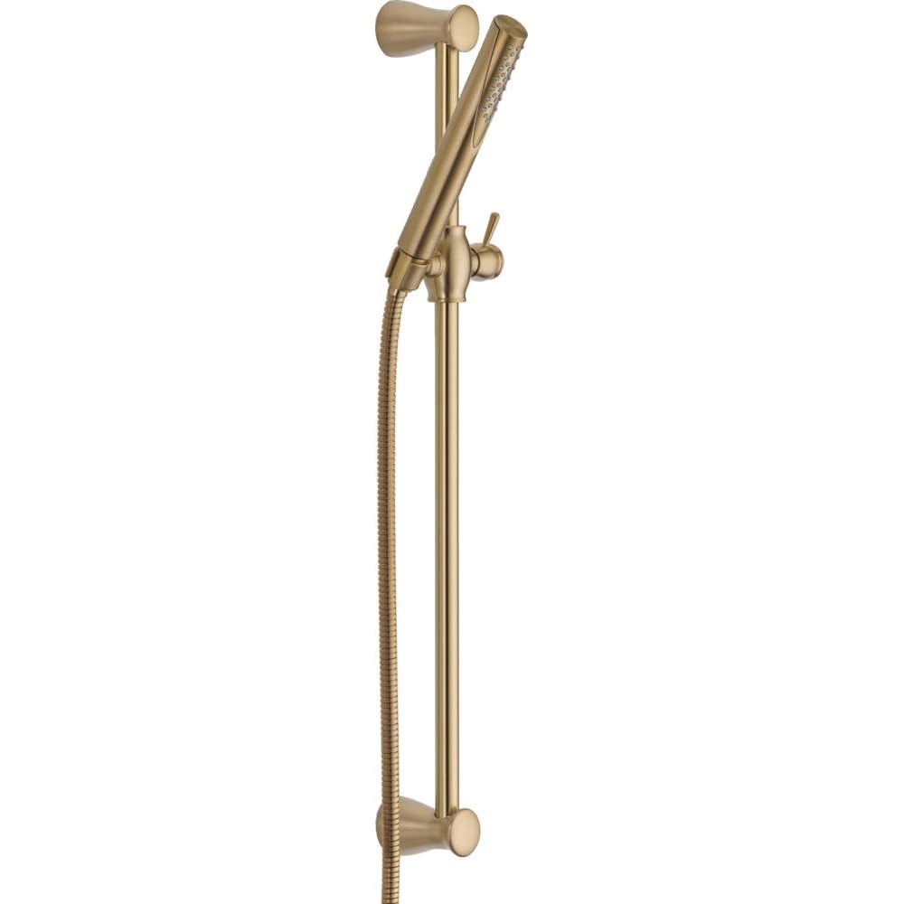 Delta Faucet Compel Slide Bar Hand Held Shower with Hose, Gold Handheld Shower Head, Slide Bar Hand Shower, Gold Handheld Shower, Detachable Shower Head, Champagne Bronze 7085-CZ - Hand Held Showerheads -
