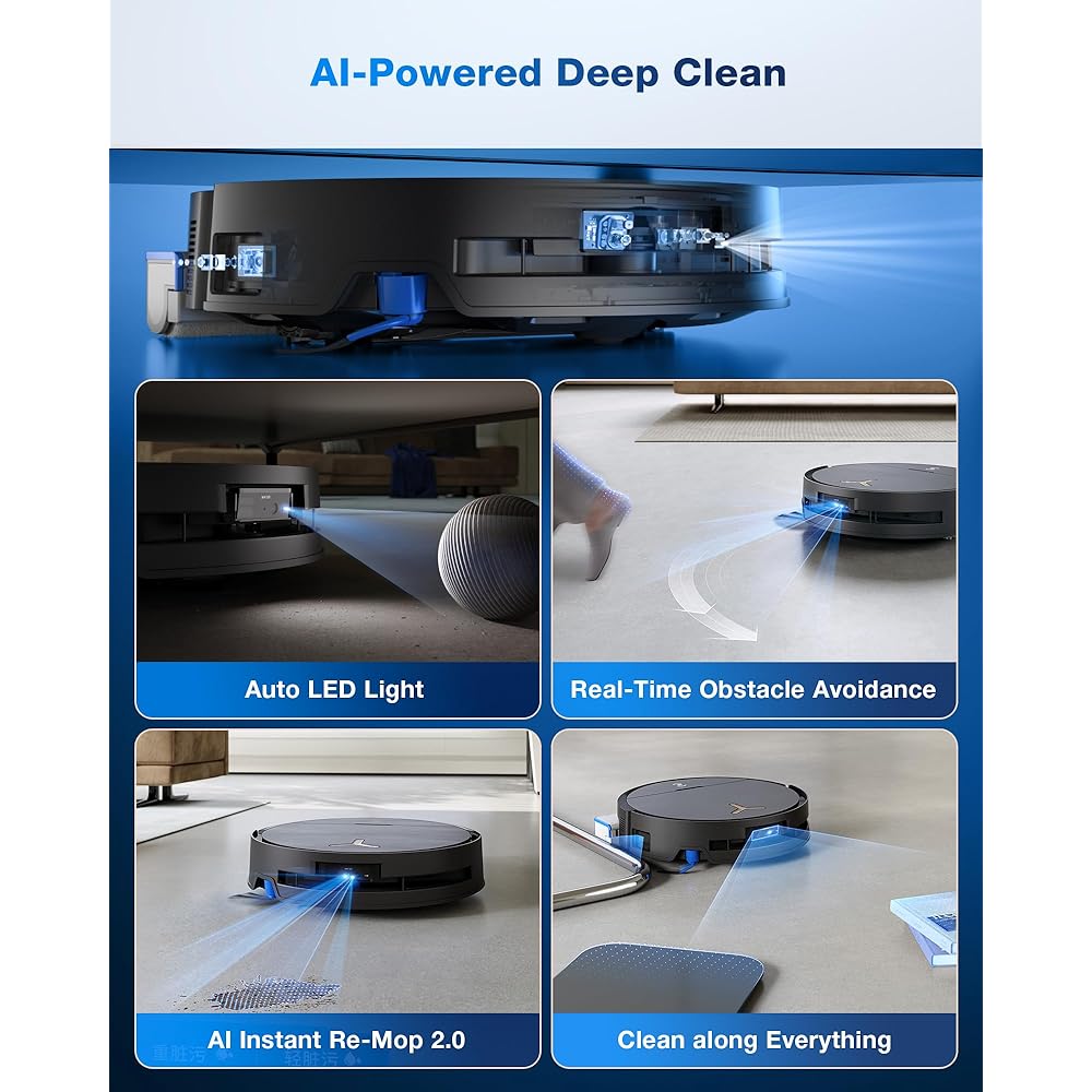 - ECOVACS DEEBOT X9 PRO Omni Robot Vacuum and Mop, Blast™ 16,600Pa Suction, OZMO Roller Instant Self-Washing Mopping, ZeroTangle™ 3.0, Triple Lift System, AI Smart Navigation, Hands-Free Omni Station