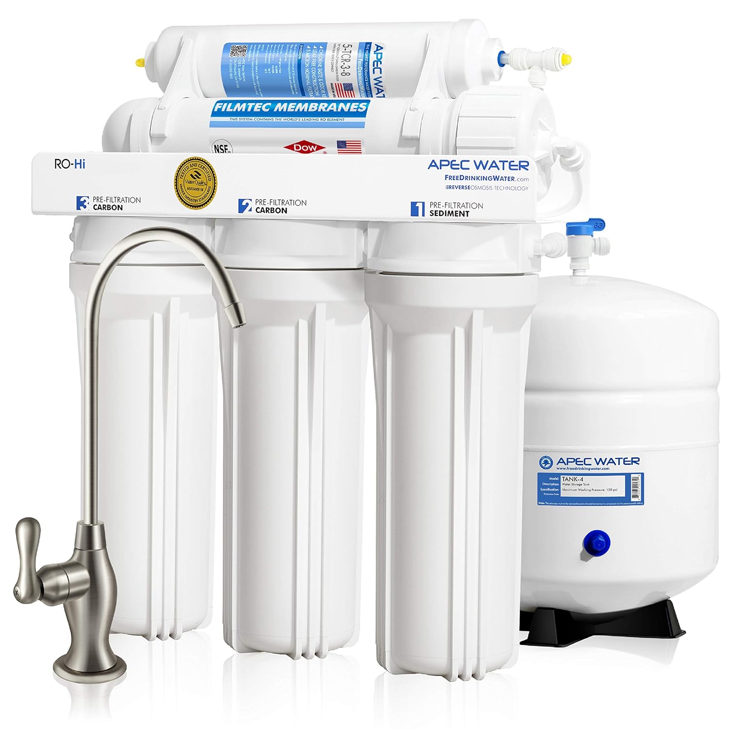 APEC Water Systems Ultimate RO-Hi Top Tier Supreme Certified High Output Fast Flow Ultra Safe Reverse Osmosis Drinking Water Filter System : Industrial & Scientific