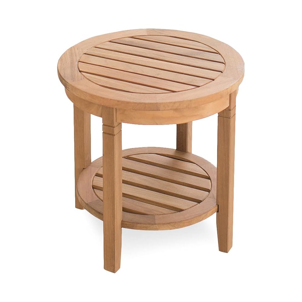 : Cambridge Casual Arie Outdoor Round Side Table, Plantation Teak, 18 Inch/Natural Teak : Patio, Lawn & Garden