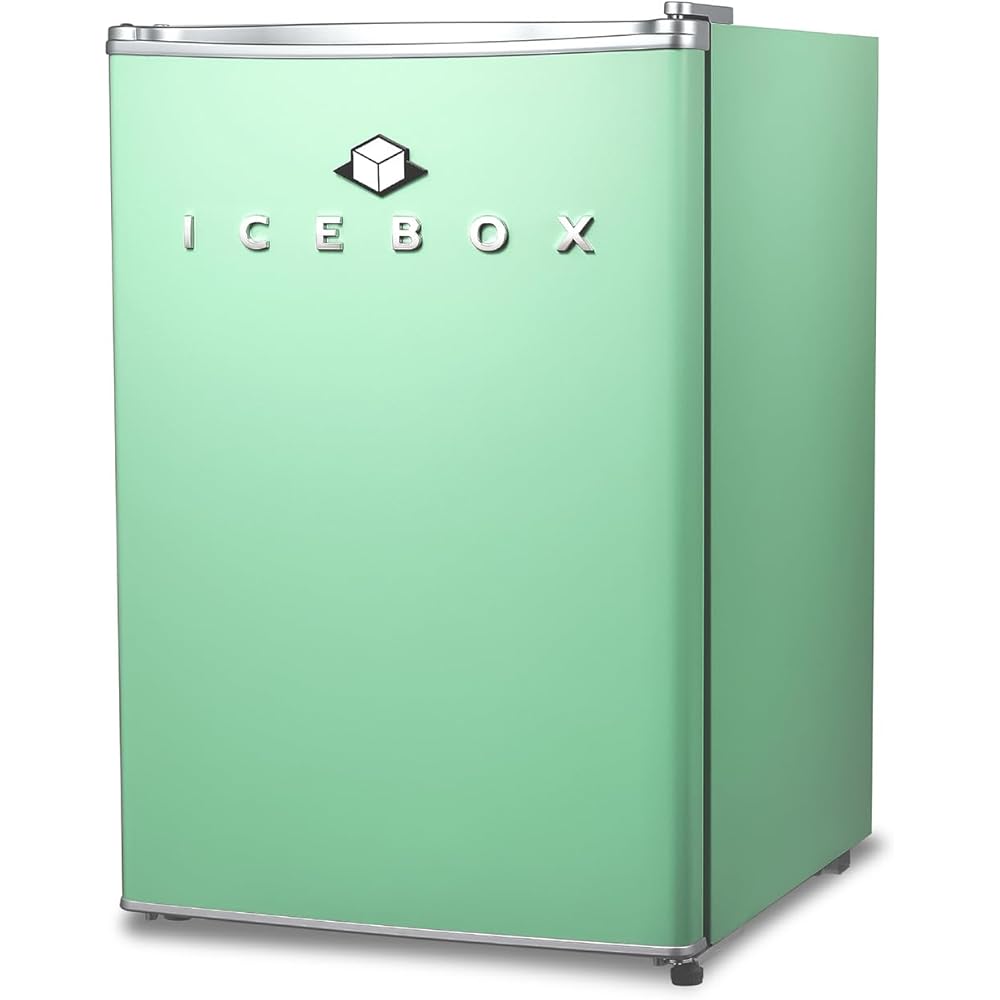 ICEBOX IBCR25MNT Compact, Energy Star Certified Small, Single Door Mini Fridge with Freezer Refrigerator, Large (2.5 cu ft), Mint Green : Home & Kitchen