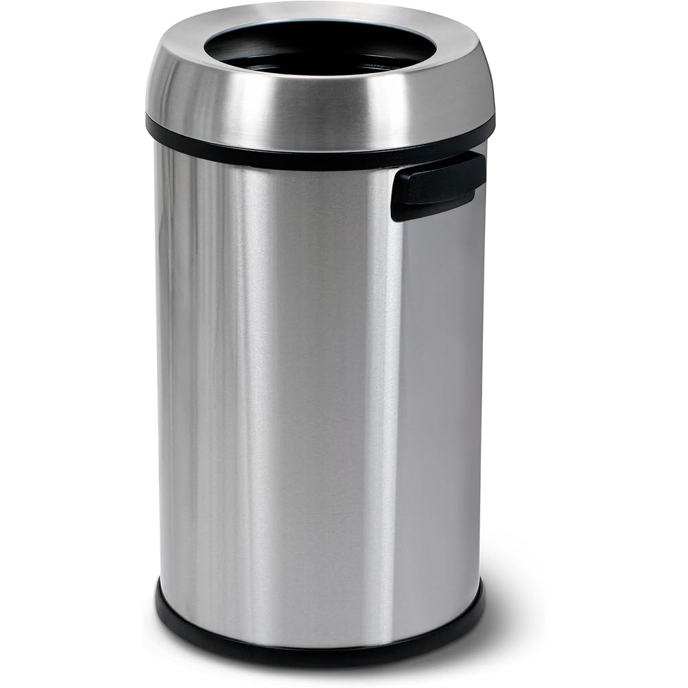 Simpli-Magic 65 Liter Open Top Trash Can, Commercial Grade, Stainless Steel