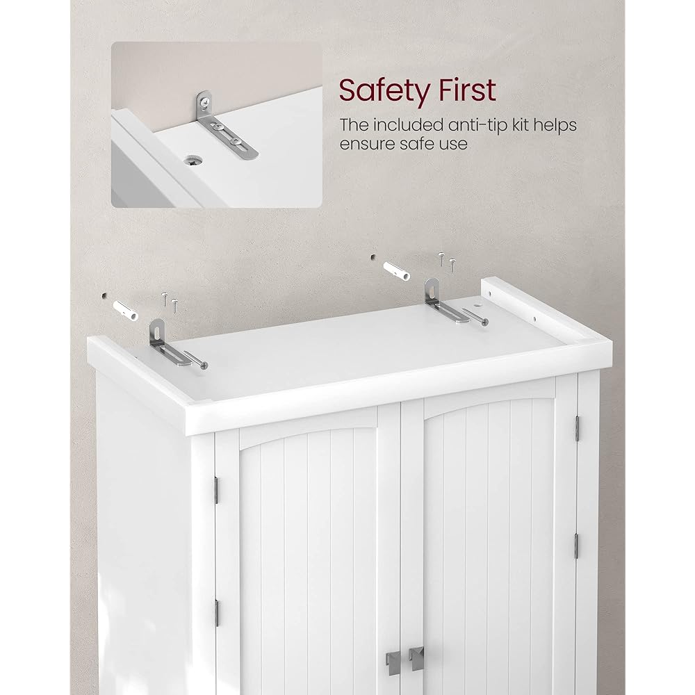 VASAGLE Pantry Cabinet, 71.7-Inch High Freestanding Tall Cupboard Storage Cabinet with a Drawer, 2 Cabinets, 4 Adjustable Shelves, 6 Door Shelves, for Living Room, Kitchen, White UBBC561P31V2