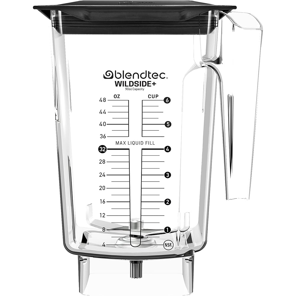 Blendtec 90 oz WildSide Jar, Commercial Grade - Five-Sided Replacement Blender Jar - Compatible with Blendtec Blenders - 36 oz Blending Capacity - Clear: Home & Kitchen