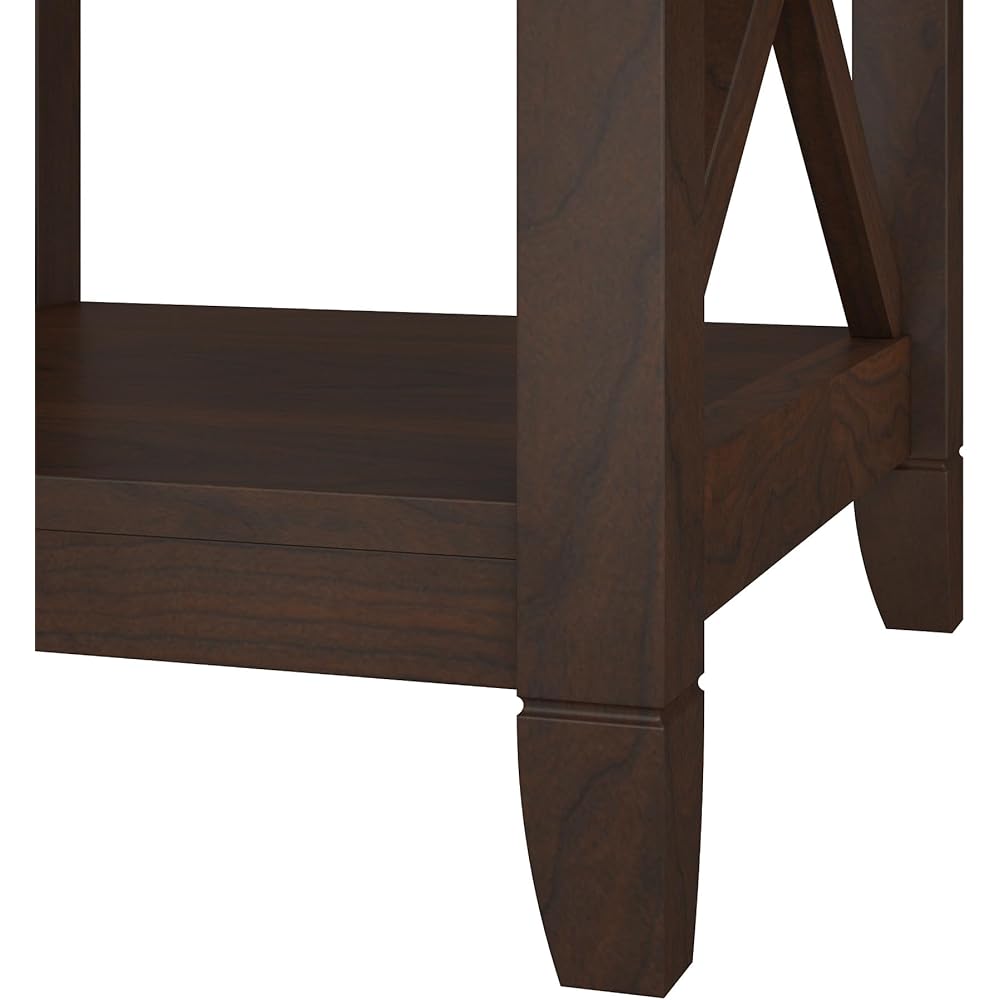 Bush Furniture Tall 5 Shelf Bookcase for Living Room or Home Office, Large Bookshelf, Modern Farmhouse Style, Key West Collection, Bing Cherry : Home & Kitchen
